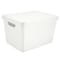 Simplify Storage Tote W/ Lid, 10-7/8 in L x 14-1/2 in W x 10-7/8 in H, White, Plastic 25925-WHITE - alternate 1
